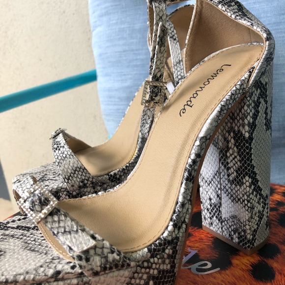 2 for $22🔥Sale Lemonade MILAN Faux Snake Chunky Platforms - Picture 6 of 12